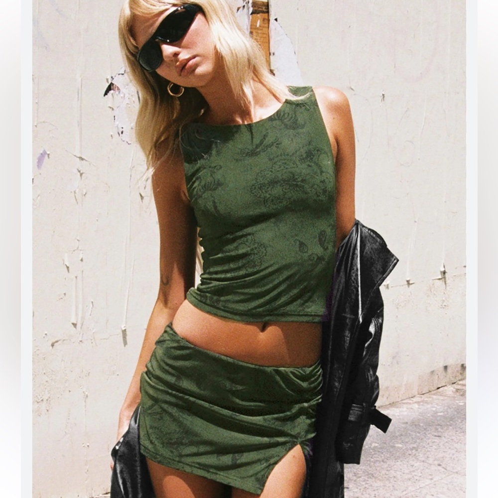 Princess Polly Green Floral Dress